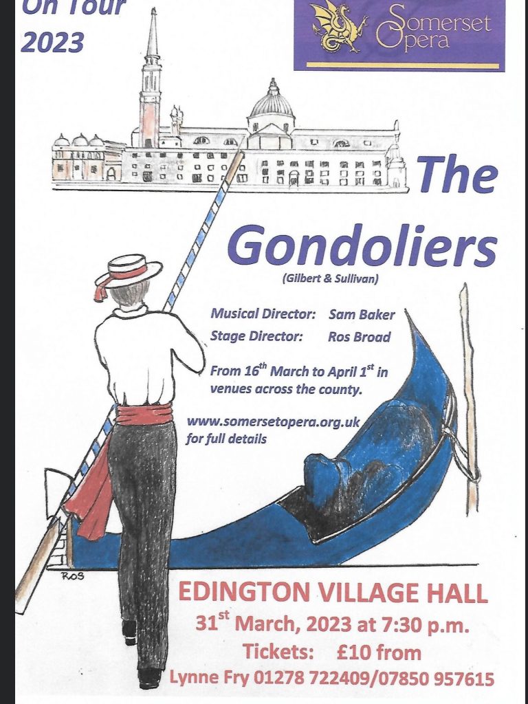 Poster for the Gondoliers at the Village Hall