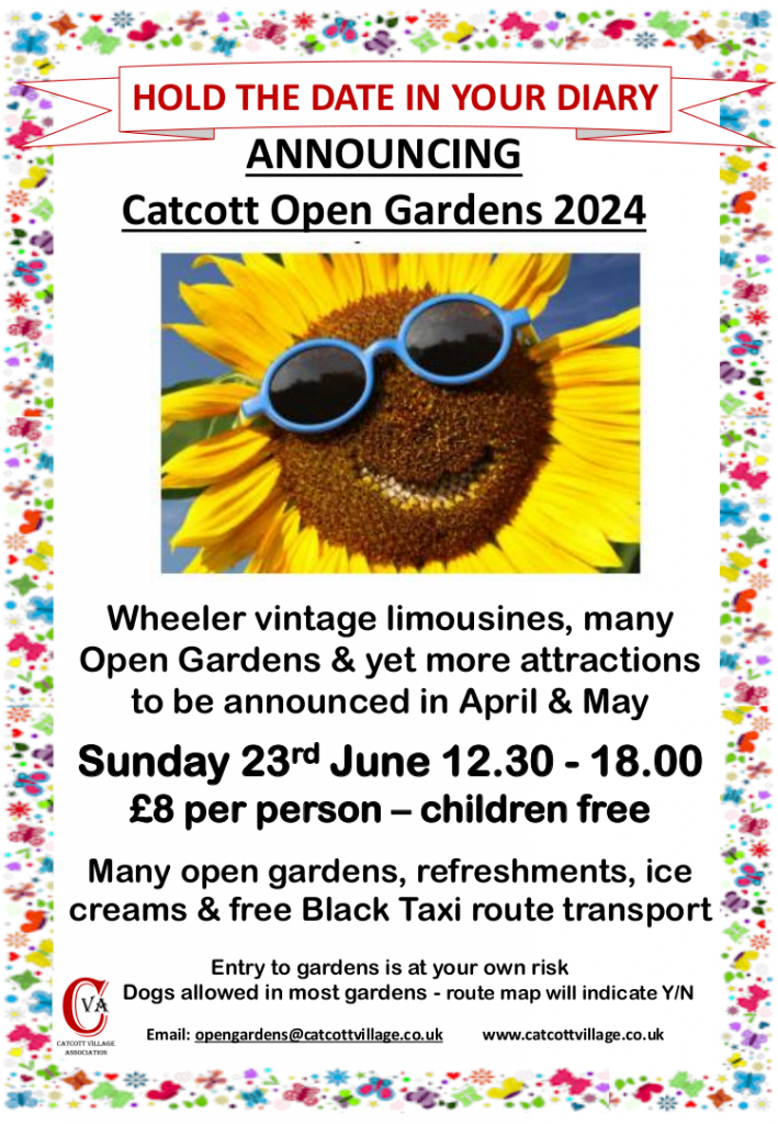 Open gardens announcement poster 2024