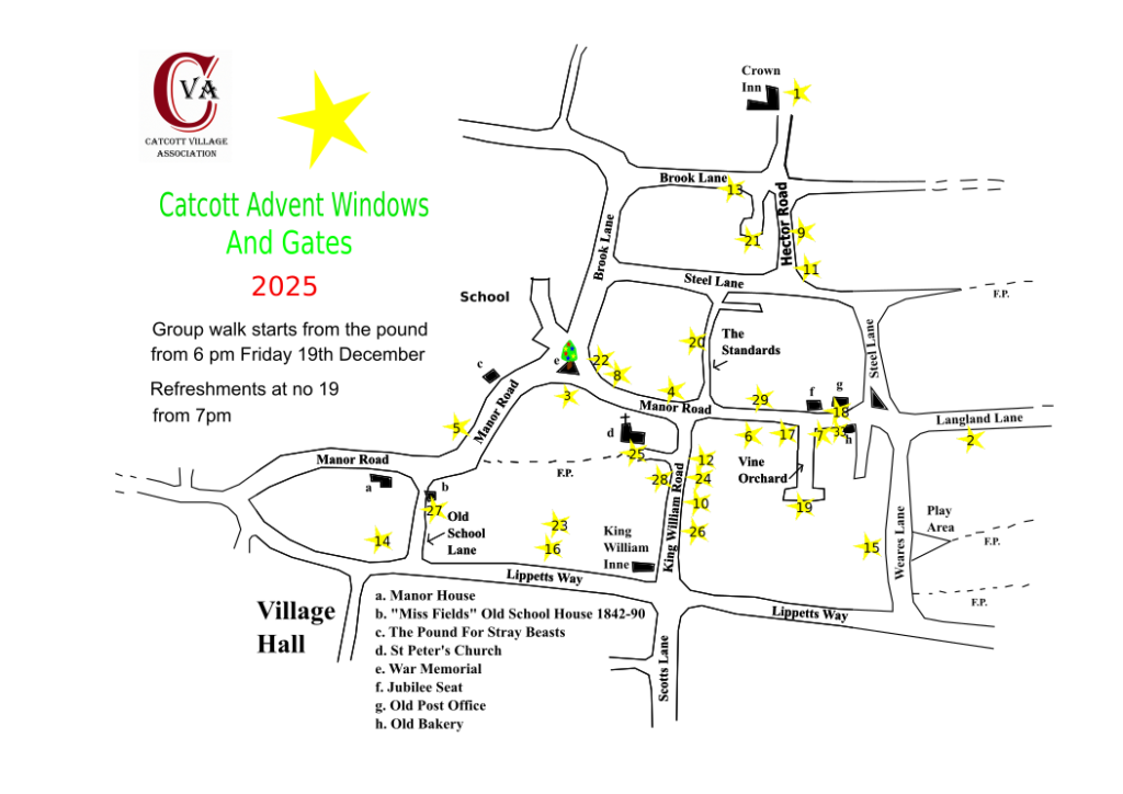 2025 map of the advent display locations.