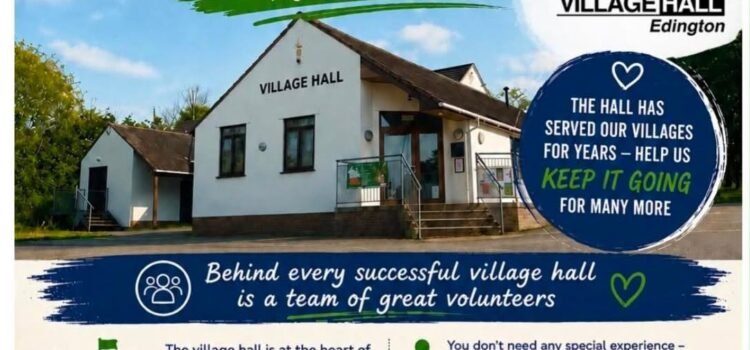 Village Hall Needs Volunteers Poster